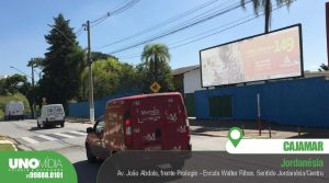 Outdoor em Jordanésia, Av. João Abdala, frente Prologis - Escola Walter Ribas. Sentido Jordanésia/Centro